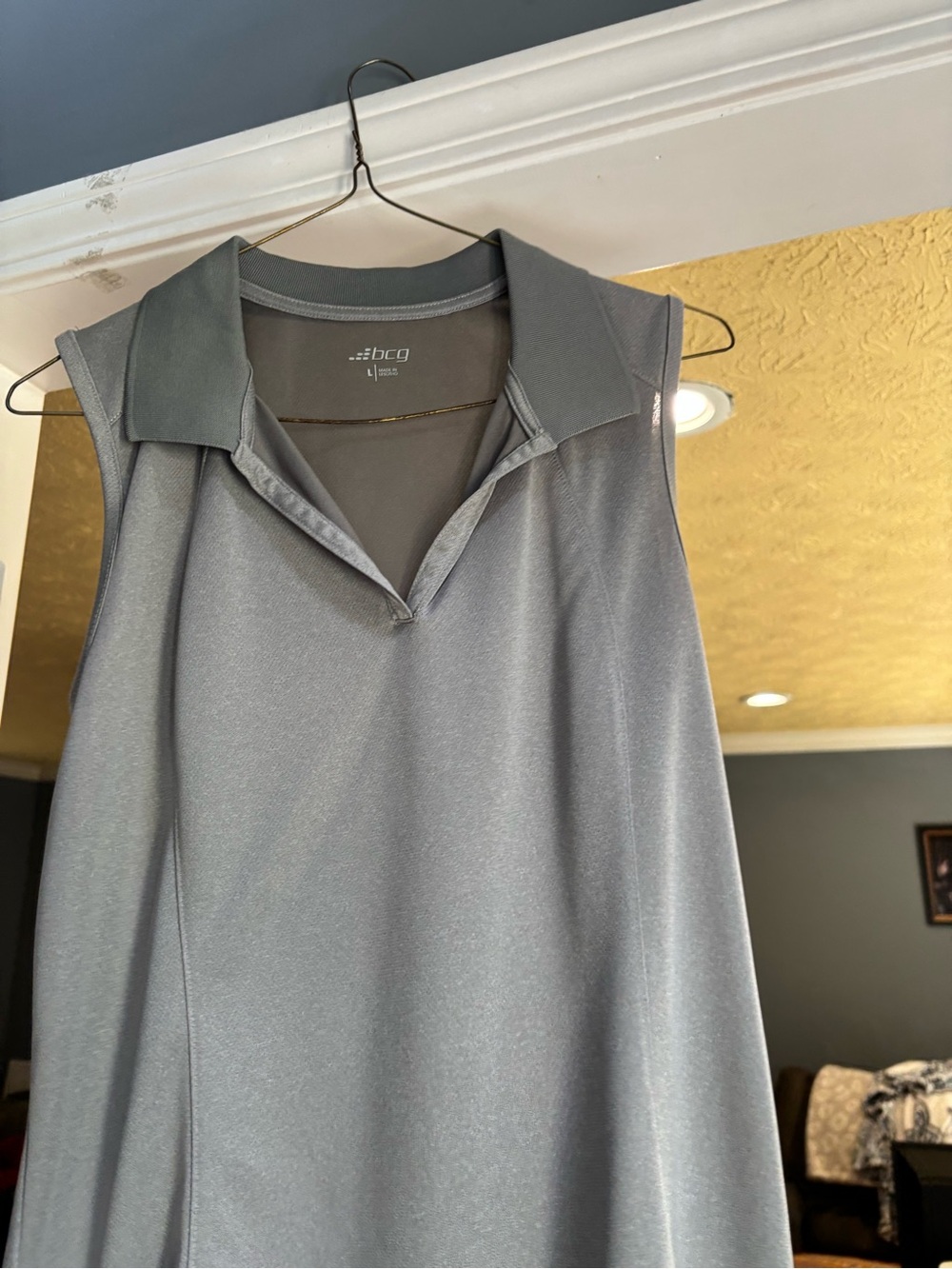 bcg Sleeveless Polo Dress in Silver Gray